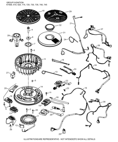 Kt715-3066 Ignition And Charging Diagram and Parts List for KT715-3066  Cub Cadet Engine